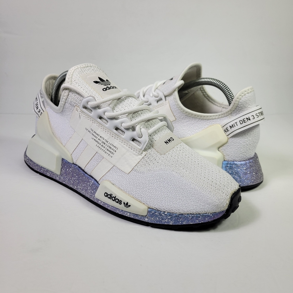 Adidas Originals Men NMD R1 V2 White Speckled Sneakers Sz 8 [GX5163]